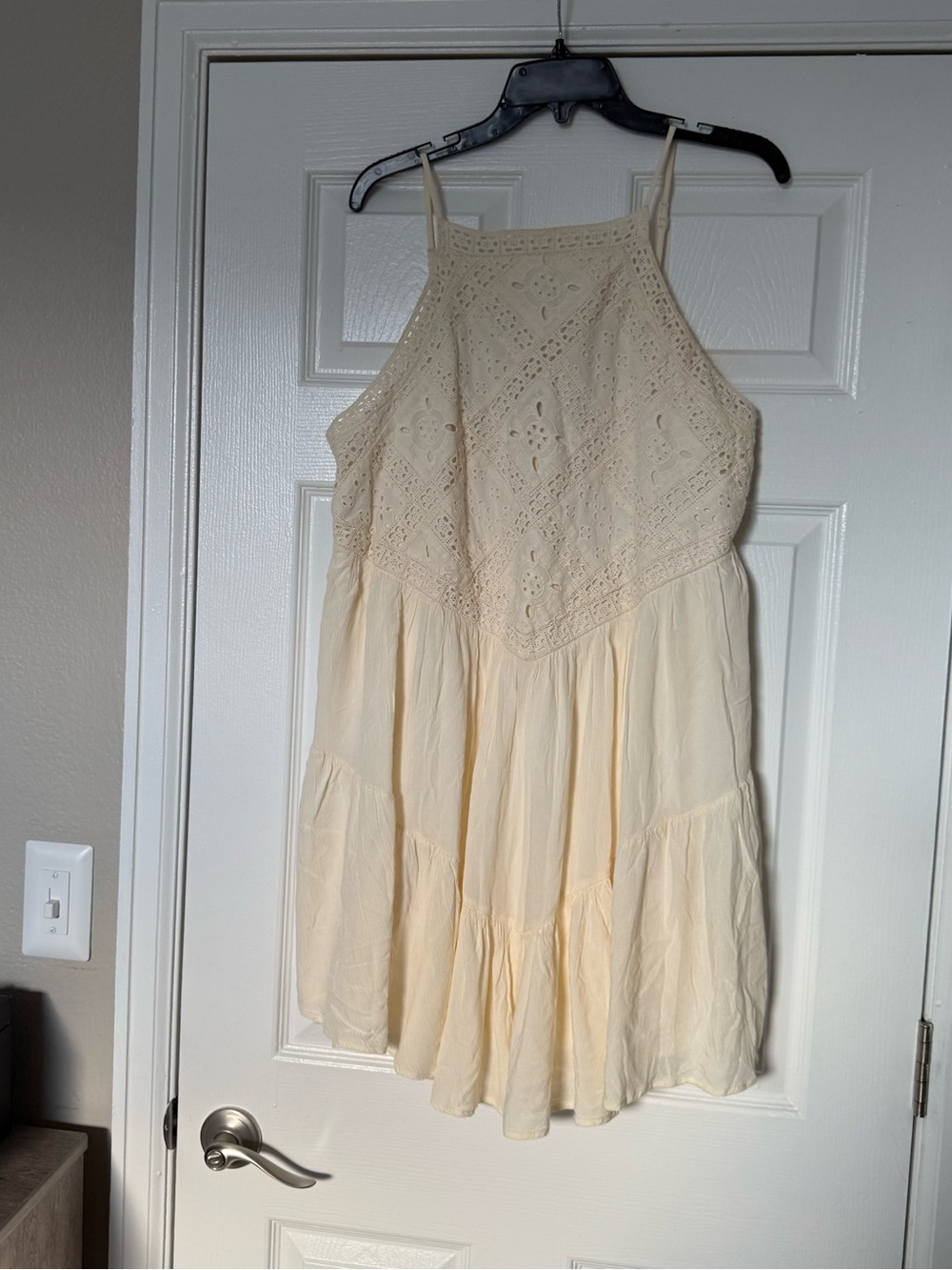 American Eagle Boho Crochet Dress in Cream